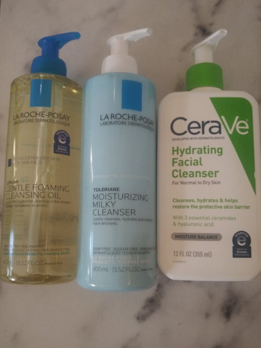 Full Size Gentle Cleansers x 3 - La Roche Posay + CeraVe
